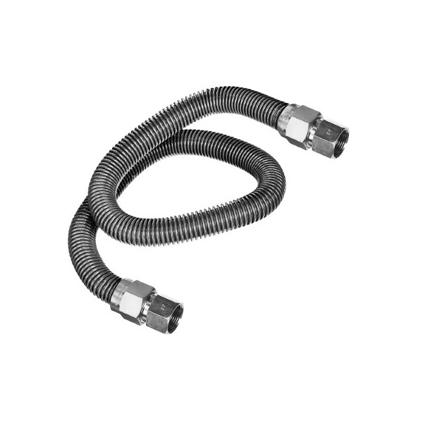 Flextron Gas Line Hose 5/8'' O.D. x 72'' Length with 3/4" FIP Fittings, Stainless Steel Flexible Connector FTGC-SS12-72O - main